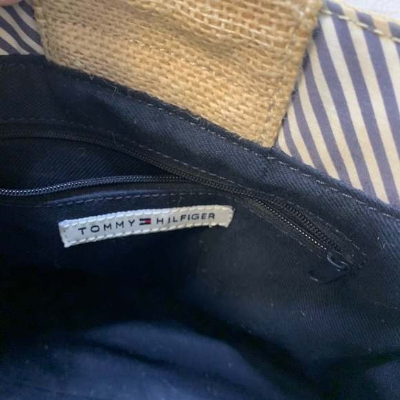 Tommy Hilfiger Tan Jute Tote with Bamboo Handles - Picture 7 of 7